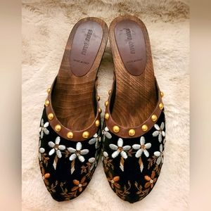 Miu Miu vintage embroidered clogs